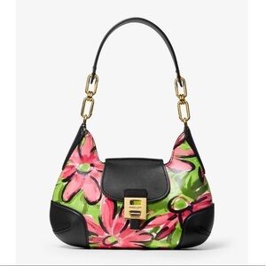 Michael Kors Collection Bancroft Medium Daisy Calf Leather Shoulder Bag